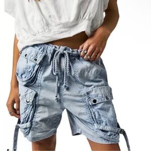 Free People Light Blue Cargo Shorts